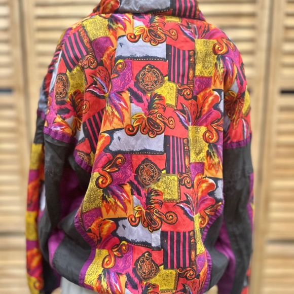 Vintage Express 100% Silk Baroque Windbreaker Size M - Picture 7 of 7